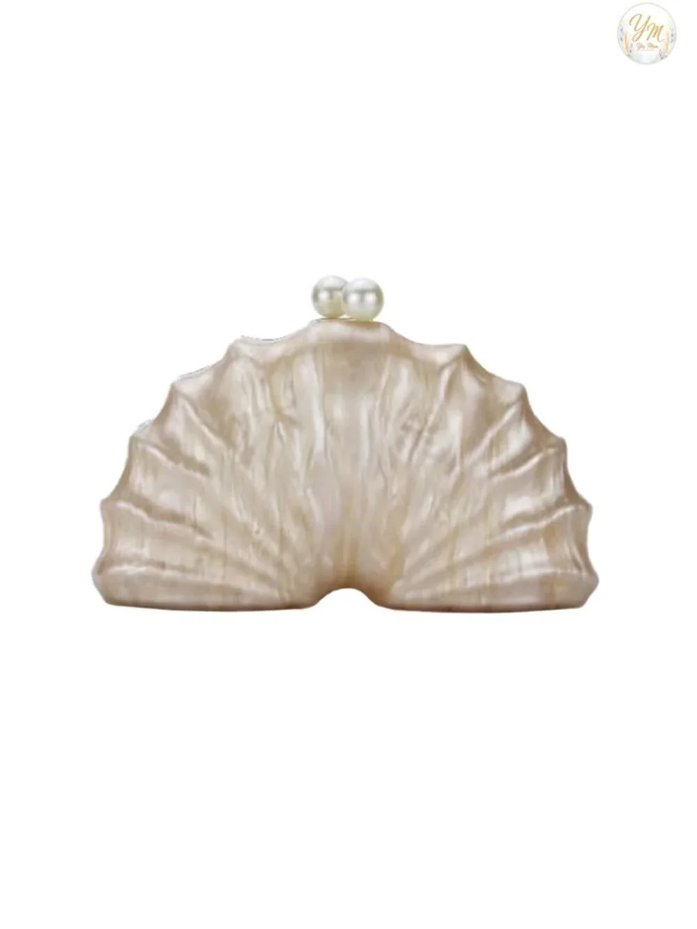 Acrylic Shell Shaped Clutch Luxury Marble Evening Handbag with Chain Shoulder